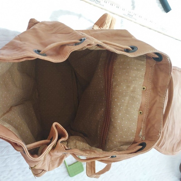 Vintage Leather Large Bookbag/ Duffle Bag. East West By I.G.T New York/London main image 4